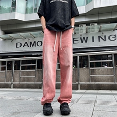 春秋季新款多巴胺水洗牛仔裤男士潮牌宽松复古直筒裤，男装牛仔裤，星座410-7
