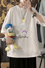 YT26141-P30亚麻短袖t恤男大码五分袖男宽松七分袖海报风，男装T恤，电商A040