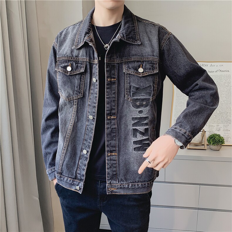 JK821-p90-限价138现货店主风牛仔夹克肥仔量足破洞印花大码，男装夹克，星座103A
