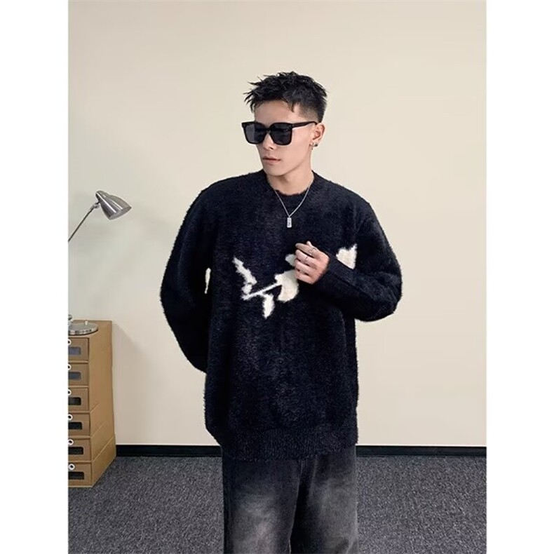 G110-P572025秋冬季新款潮流帅气毛衣男青少年针织高品质,男装针织衫/毛衣,电商B323A