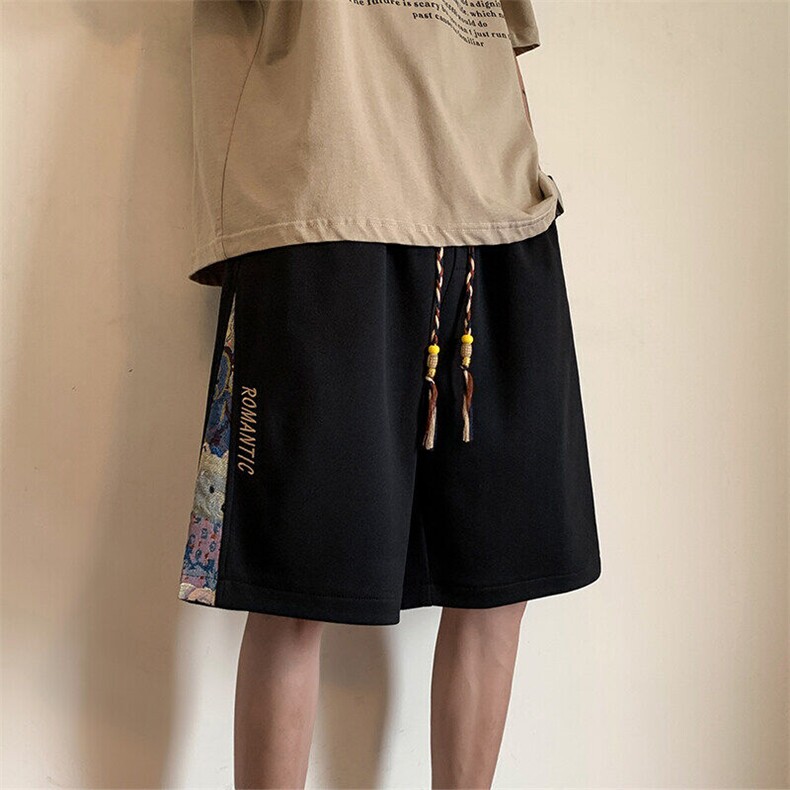 2025夏季新款港风内景大码菠萝格刺绣短裤M-5XLHK23433-特P25，男装休闲裤，电商A022