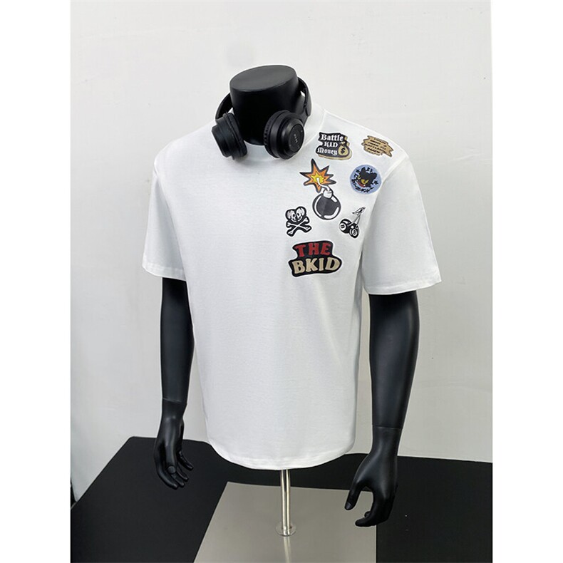 美式高街趣味印花T恤宽松百搭男短袖9070-P25，男装T恤，电商B380（原B361）