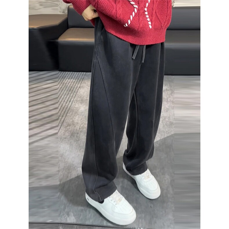 1506/QK1060/P52弯刀卫裤男美式运动休闲裤子慵懒重磅垂感阔腿裤，男装休闲裤，星座1506