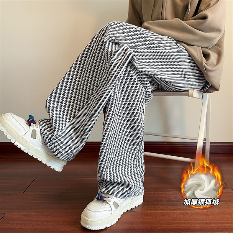 重磅480g雪尼尔鱼骨纹宽松保暖银狐绒休闲裤K5713J加绒-特P45控88，男装棉衣，电商A001-1