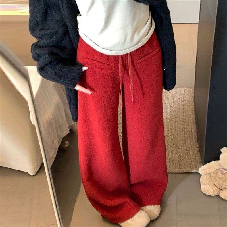 1506-1/KK32741/P52加绒加厚一字口袋休闲裤垂感休闲阔腿长裤男女,男装卫衣,星座1506-1