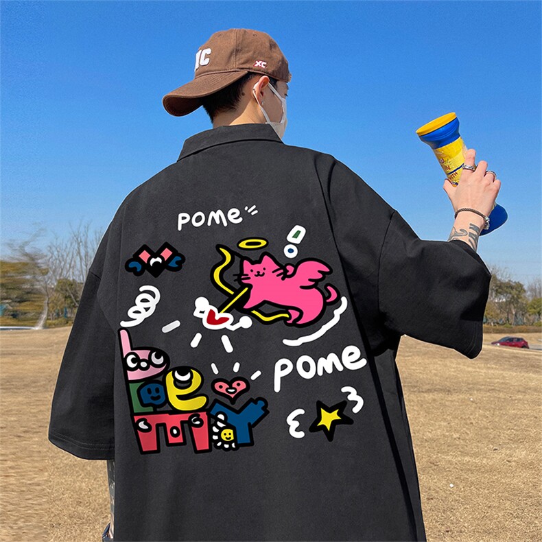 支持得物品质配合二开珠地网眼透气宽松短袖T恤翻领POLO衫PL105,男装T恤,电商A486
