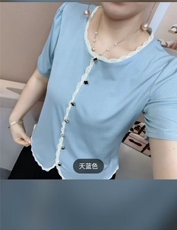 小香风T恤上衣夏，女装T恤，思沃羊绒