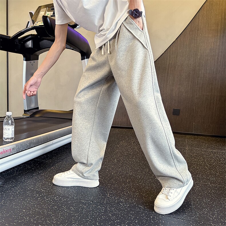 秋装新款卫裤男潮流口袋装饰宽松直筒休闲卫裤K8857-P78,男装休闲裤,电商A368