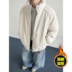 现货美式高街休闲棉衣夹克三防立领纯色户外工装加厚棉服外套图片