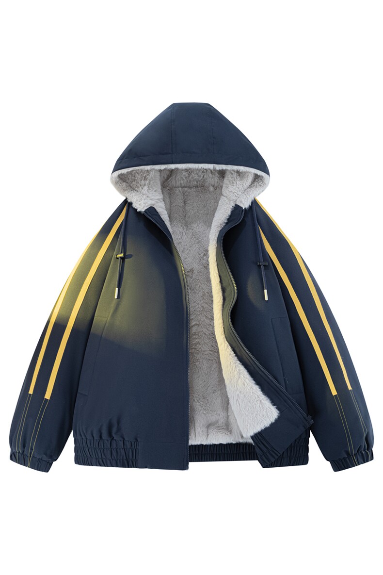 2025复古加绒毛领棉衣冬季新款座山雕宽松连帽派克棉服M2556p88,男装棉衣,电商D315