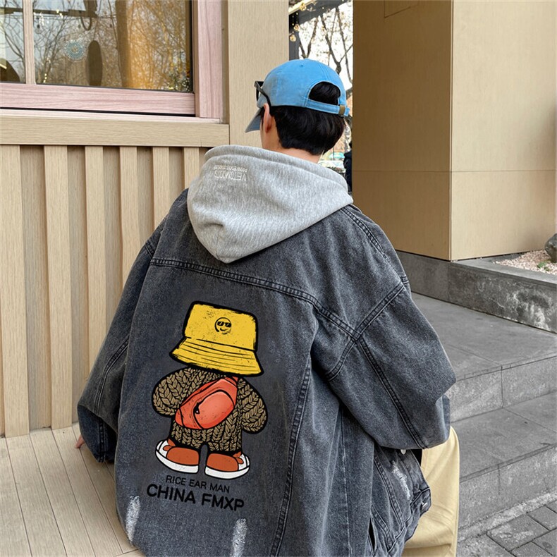 大货 牛仔外套男春高街hiphop痞帅炸街夹克宽松上衣JK1037-P88图片