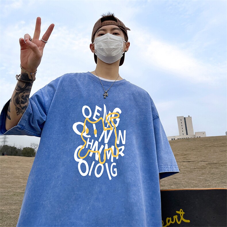 量大优 可供抖音视频 支持得物品质配合二开 美式水洗短袖t恤SX70图片