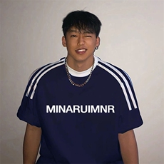 夏季美式高街重磅纯棉三条杠织带撞色男女短袖T恤ZD303-特P30，男装T恤，电商A486