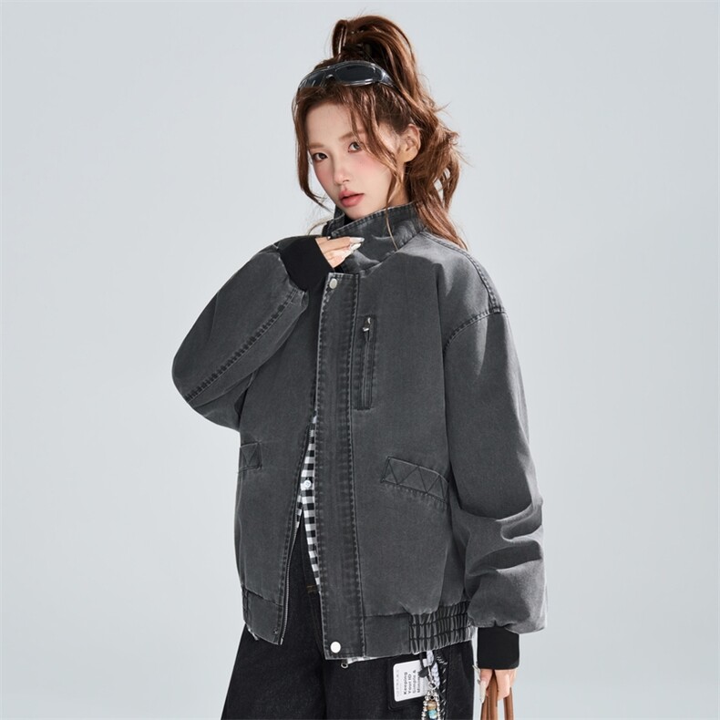 2026春季宽松复古立领工装夹克男女同款百搭外套XZ309JK8009P95,男装夹克,星座309（原A406）