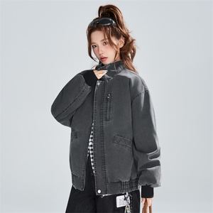 2026春季宽松复古立领工装夹克男女同款百搭外套XZ309 JK8009 P95图片