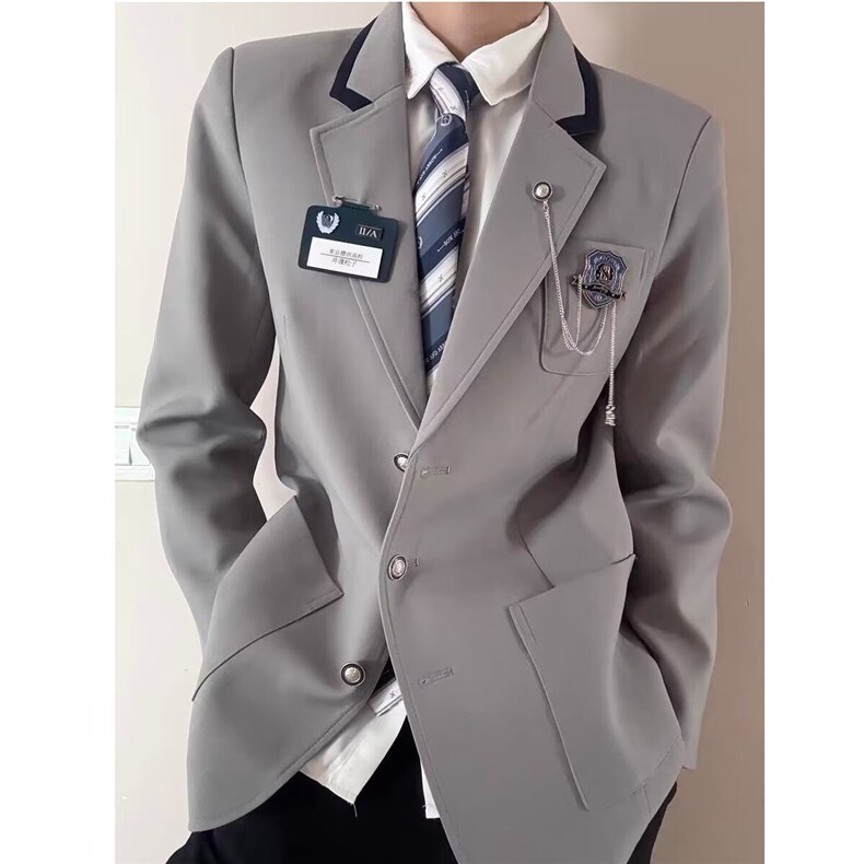 新款春秋季dk制服套装男西服外套日系学院风西装套装一套毕业班服,男装西服,星座601-1
