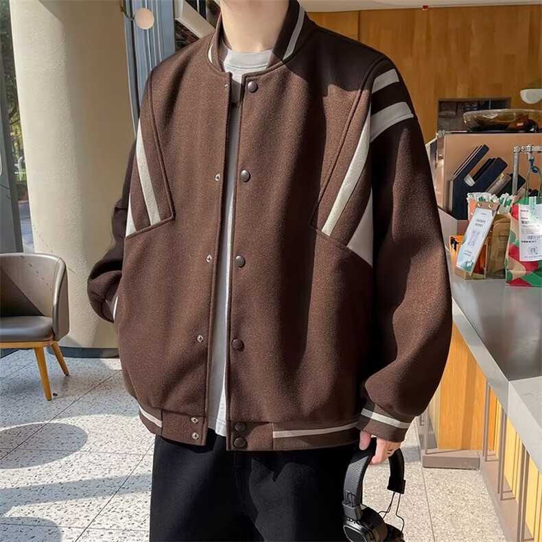 F621P60男士春秋季男生美式复古衣服宽松棒球服呢子外套2,男装夹克,星座512-6