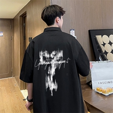 可设48小时支持抖音得物来样二开网眼透气翻领t恤美式短袖POLO衫，男装T恤，电商A486
