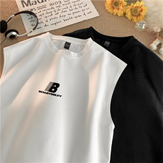 可设48小时发货支持抖音得物来样二开240克重磅美式麂皮绒背心t恤，男装背心/马甲，电商A486