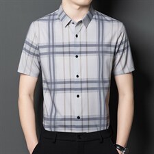 新款夏季男装上衣休闲百搭短袖宽松衬衫男士衬衣潮流男图片