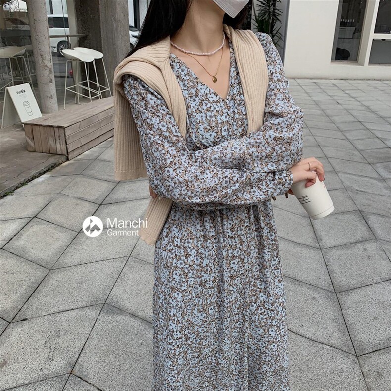 【现货】春季新款韩版碎花连衣裙，女装连衣裙，She