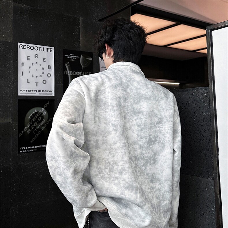 现货新款设计星星铆钉拉链立领休闲春款卫衣高街立领卫衣特P49,男装卫衣,电商B319