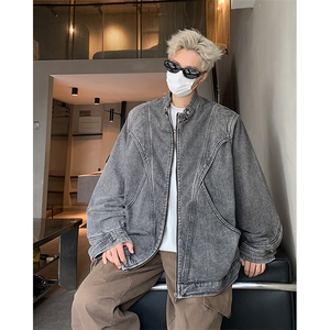 哈灵顿水洗牛仔夹克外套春秋解构cleanfit立领上衣男JK2553-P108图片