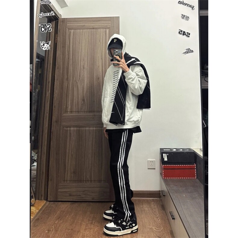 【有货】美式复古三条杠条纹牛仔裤男宽松裤子NZ818CC-特P55,男装牛仔裤,星座1007（原301D）