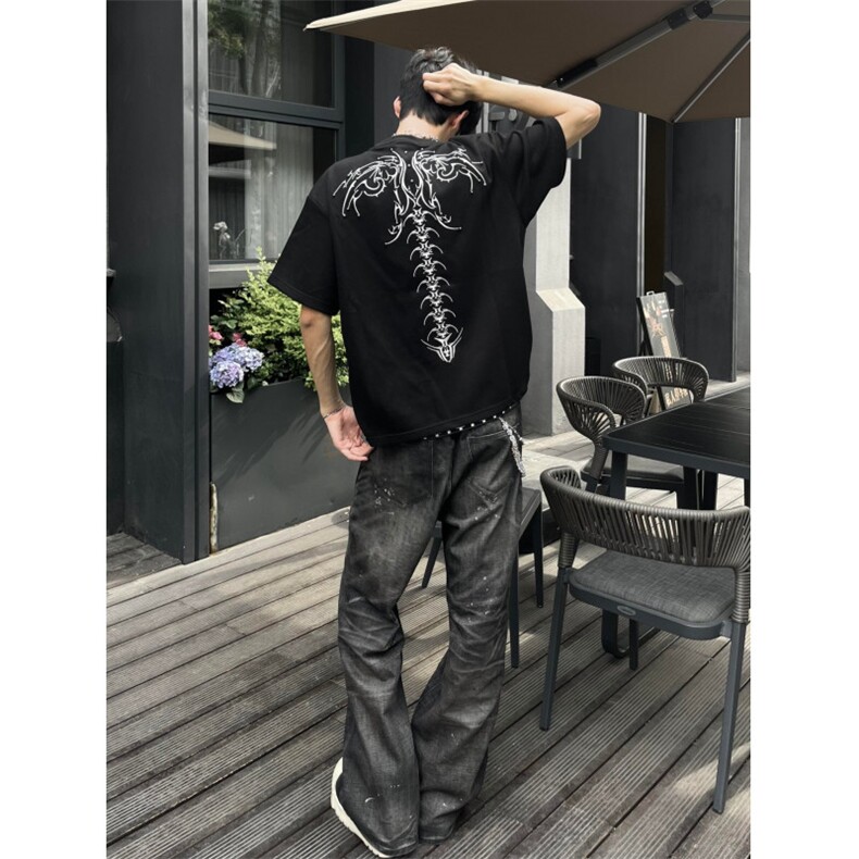 美式夏季设计感时尚休闲高质量短袖男,男装T恤,四季星座505