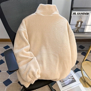 摇粒绒立领外套男冬加绒加厚宽松羊羔绒毛棉服保暖棉衣MA525 P65图片