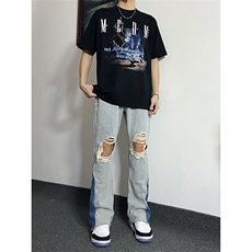 美式高街ins小众破洞牛仔裤货号K751P60，男装牛仔裤，电商A063