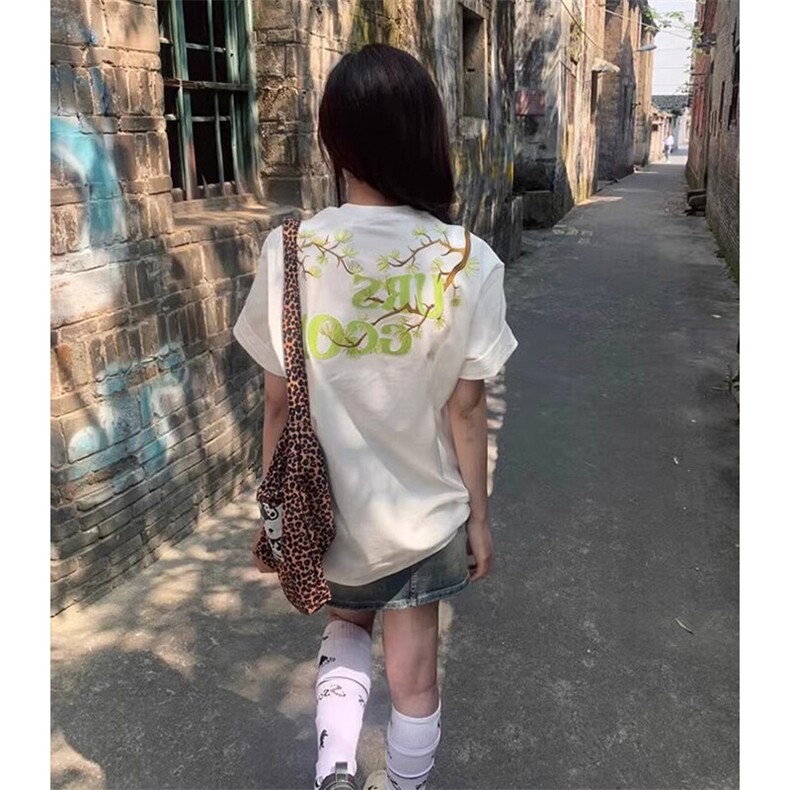 万针全刺绣工艺高品质260克双纱纯棉美式高街罗汉松短袖T恤特P33,男装T恤,电商A486