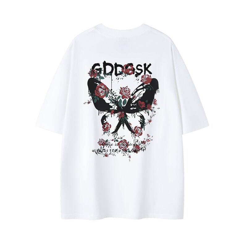 已注册/夏季外景纯棉嘻哈青年短袖T恤男宽松圆领体恤衫DT9676/P25,男装T恤,电商B316