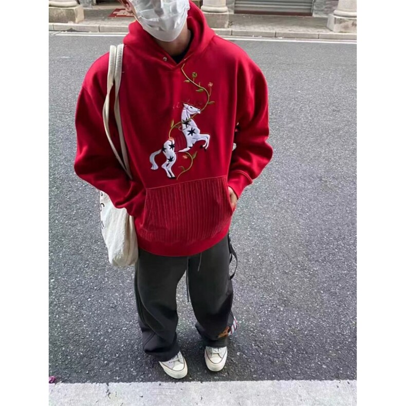 RT24P65美式复古本命年连帽卫衣,男装卫衣,电商B323A