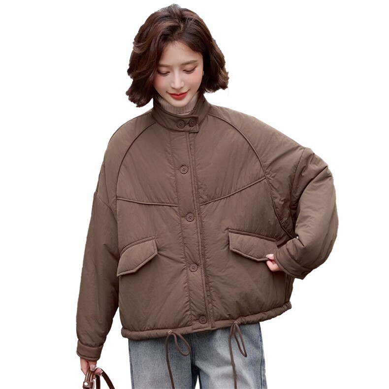 时尚拼接灯芯绒领短款棉衣冬季保暖显瘦外套,女装棉衣/棉服,梦芯尔