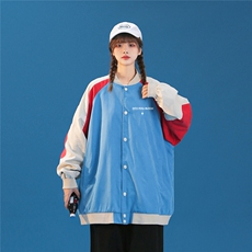 中性风2023秋季新款港风ins潮流字母印花棒球服夹克G412p65控88，男装夹克，A247A