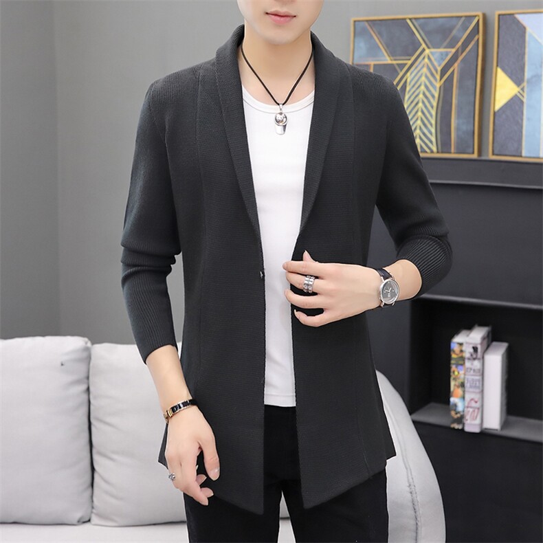 新款针织衫男开衫外套中长款风衣店主风K8819-P65,男装针织衫/毛衣,星座1207-1