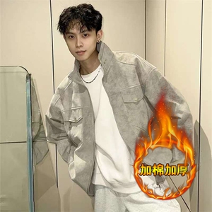 网图 得物抖音品质加棉加厚 扎染皮衣外套 JK306加棉加厚图片