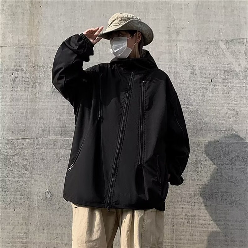 春秋季美式冲锋衣男女情侣风衣机能风工装夹克登山服外套6568-p60,男装夹克,星座1008