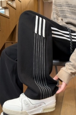 秋季高克重华棉美式三条杠直筒运动裤男宽松卫裤K25089-特P35控68，男装休闲裤，电商A001