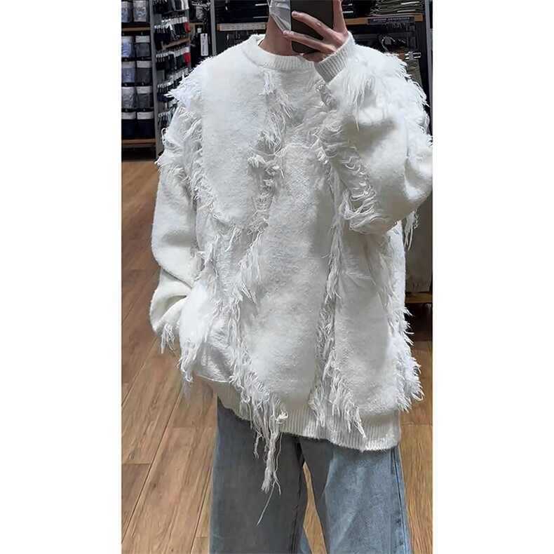 高级感复古格调情侣百搭上衣慵懒韩版复古时尚个性毛衣HY675TP55，男装针织衫/毛衣，电商A102B