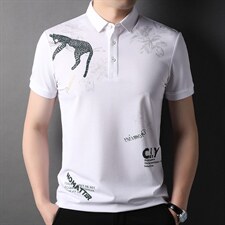 主推新款男装中青年翻领Polo日常休闲短袖上衣显瘦男装半袖TP95，男装T恤，钱塘6003A(原)4033A