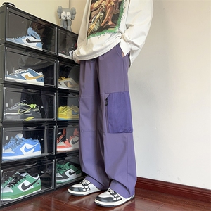 港风休闲裤宽松运动裤拖地裤束脚裤男KP862 P45图片