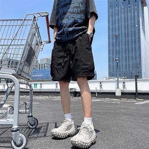机能黑色工装短裤男士夏季薄款宽松休闲男生中裤美式男款5五分裤图片