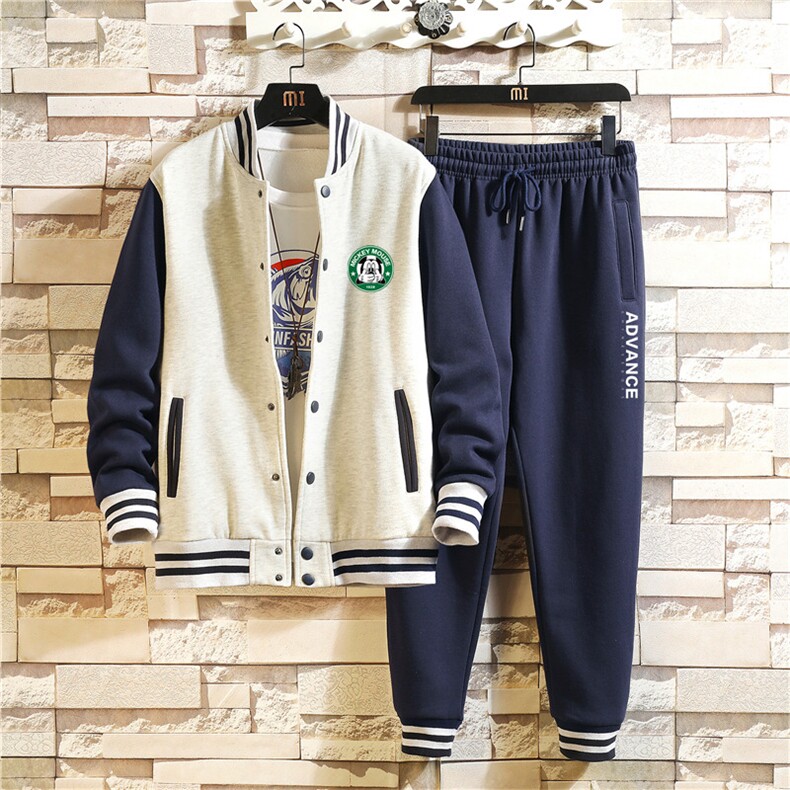 秋季新款棒球服运动套装情侣学生运动两件套XZ102A-4-8652-P95,男装休闲套装,星座211-2