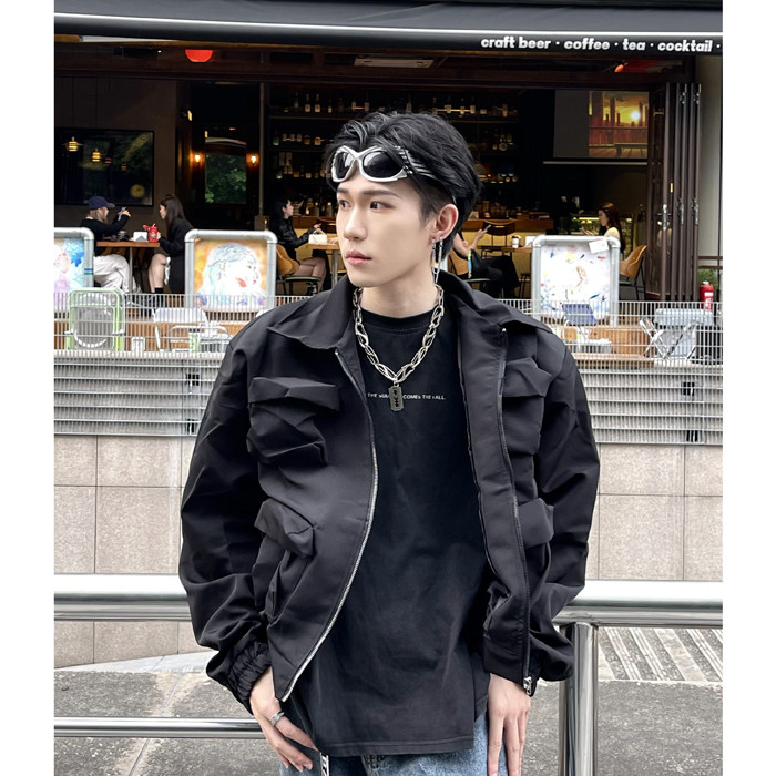 美式复古棕色做旧皮衣外套男潮牌痞帅ZB64-P68,男装皮衣,星座1109-4