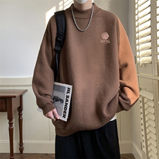 控68半高领毛衣男士大码针织衫男毛线衣男M18237-P45加绒款-P65，男装针织衫/毛衣，电商A040
