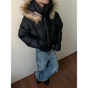 棉衣/冬季宽松街头外套男女夹克连帽棉服MF324-P108