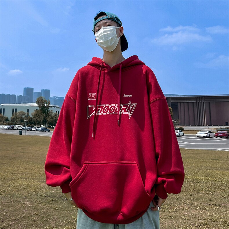 抖音得物供货可提供视频春装重磅美式宽松连帽卫衣DL2423,男装卫衣,电商A486-1