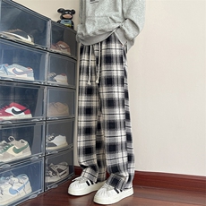 YK86117-P45聚酯纤维新款美式高街格子长裤，男装休闲裤，电商A086-1